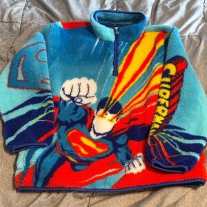 DC Comics Kids Superman Sherpa Pullover in Blue, Red, Yellow